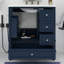 Meuble-lavabo de 30 po avec lavabo simple, armoire de salle de bain moderne avec une porte et une tablette à fermeture douce et trois tiroirs-128646975