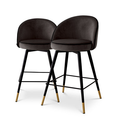 Cooper Swivel Upholstered Stool with Metal Frame