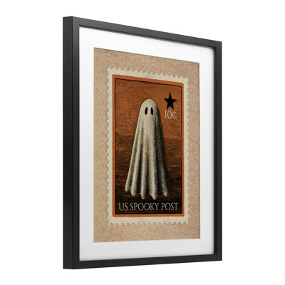 Vintage Ghost Stamp Framed Print Under Glass, design by Arlington Prints