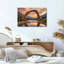 «Stone Arch Over River and Mountain Sheep Crossing Stream At», art mural sur toile-1551238034