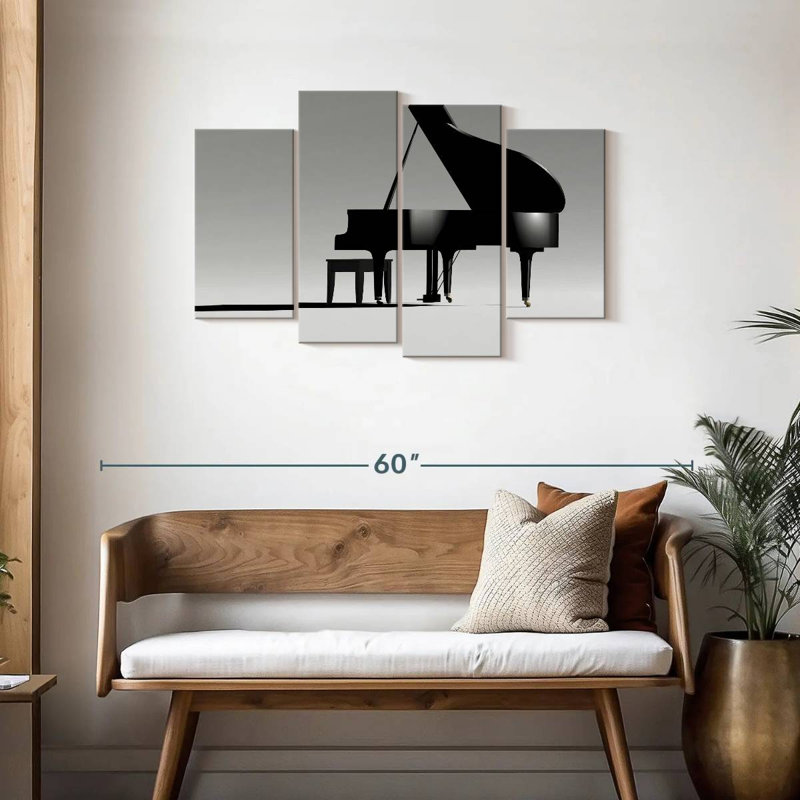 Piano à queue Abarca sur fond blanc, H 27 po x l 43 po
