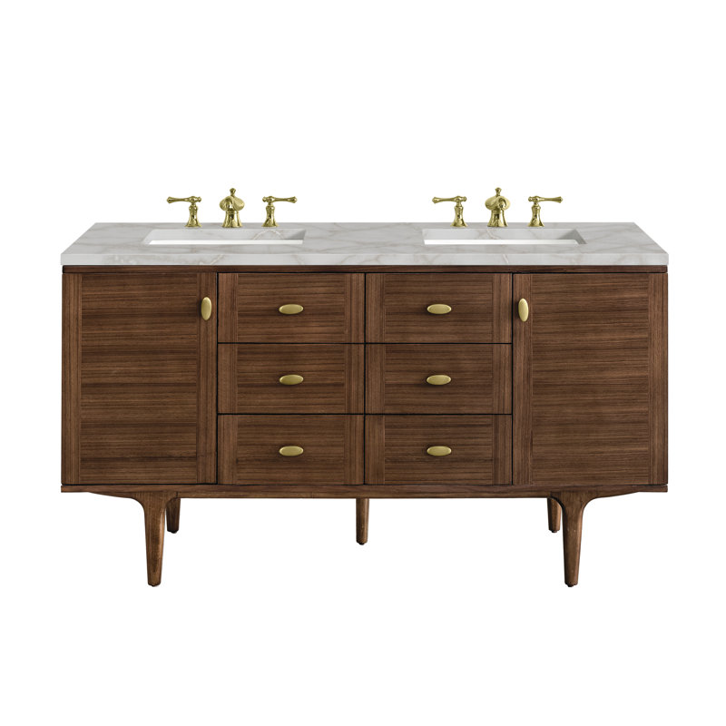 Amberly 60'' W Double Vanity, Victorian Silver
