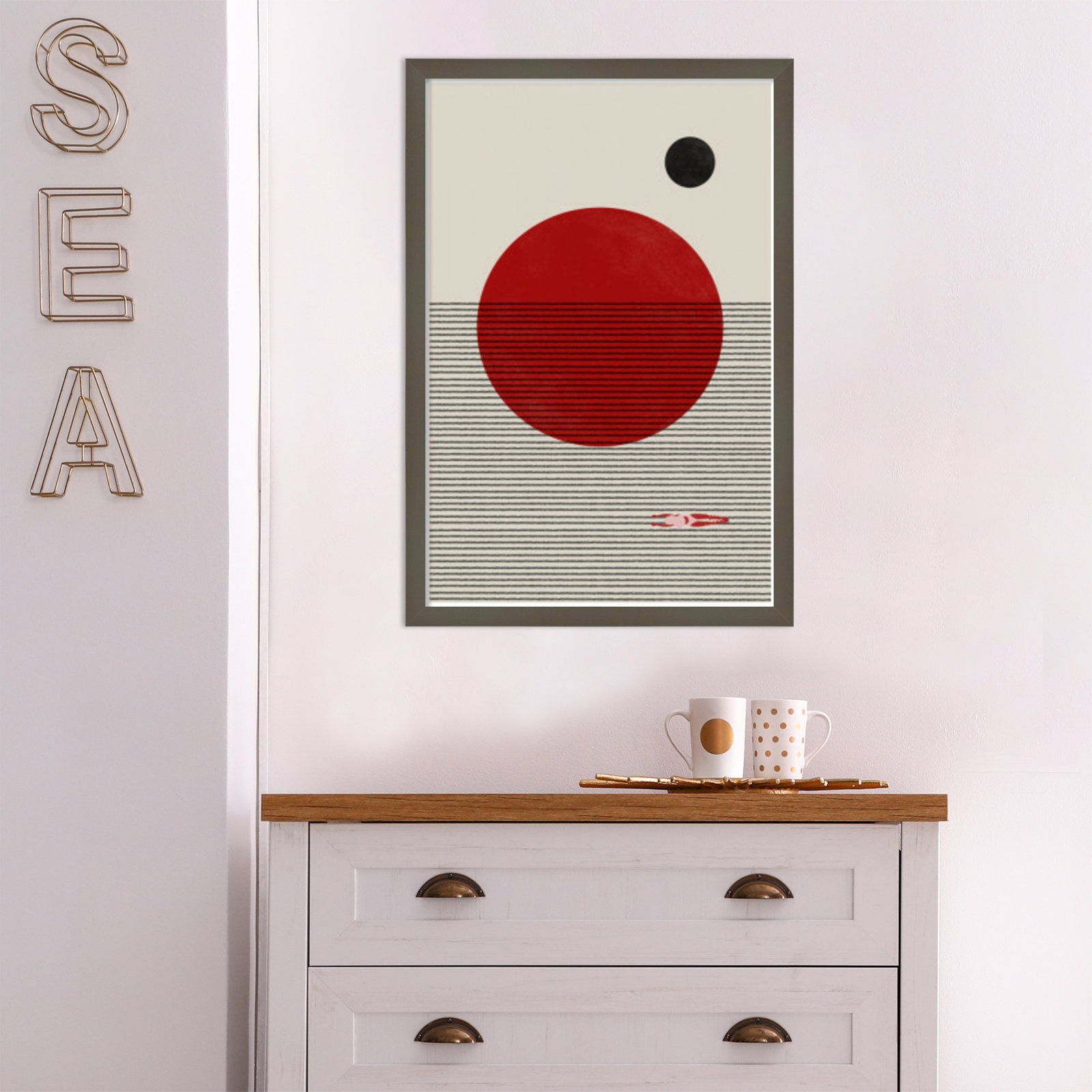 Swimming To You by The MIUUS STUDIO - Framed Art Print, Black, 25" H x 17" W x 1" D