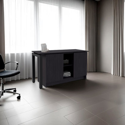 Computer Desk With Open Storage For Office, Contemporary Silhouette, High - Resistance , Finish, 59.4 Inches Wide, 42.9 Deep, 28.5 Modern Integrated S