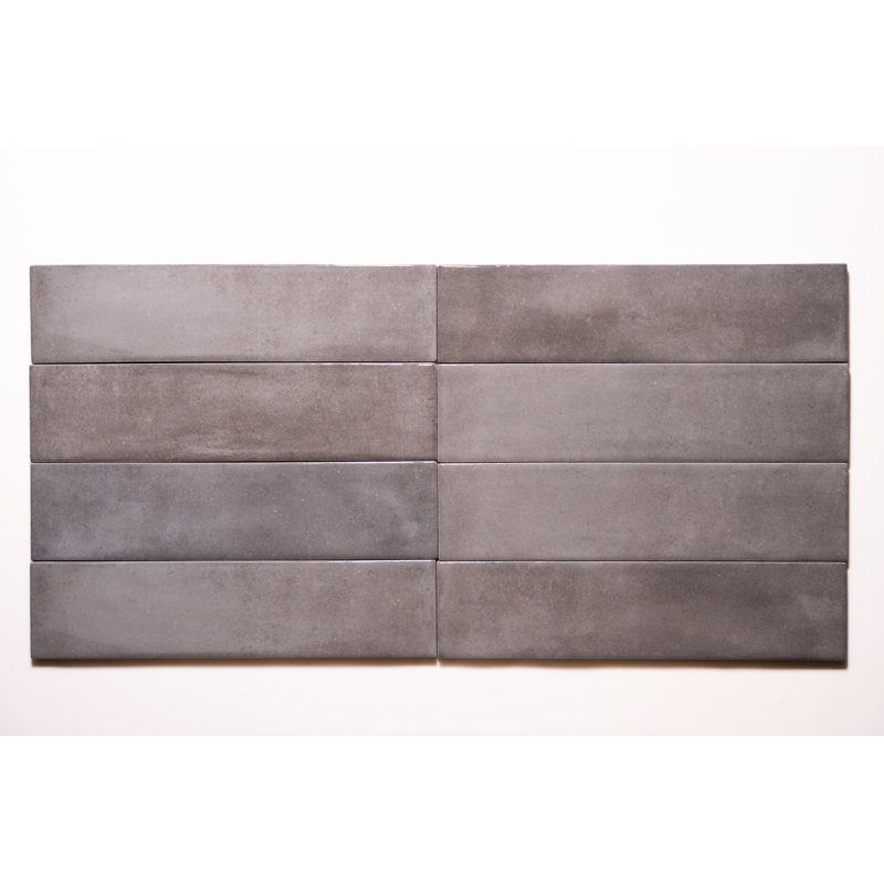 Imagine Brillo Glossy Subway Tile 2.4"x10" (32 Tiles) – Porcelain, Floor & Pool Rated, Gray
