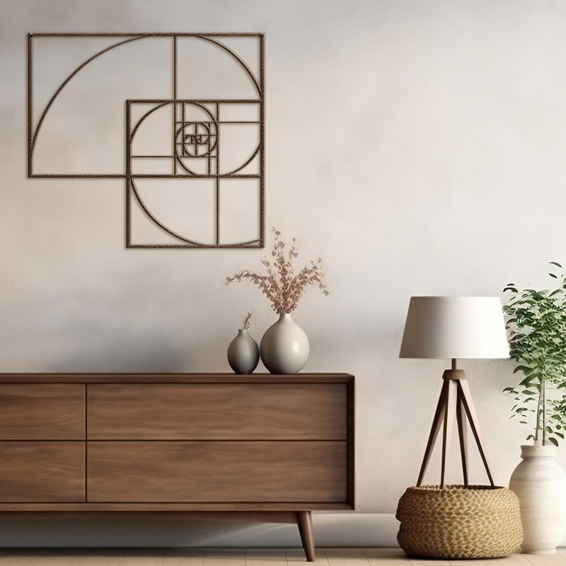 Décoration murale en métal, H 18 po x l 18 po x P 0,05 po, Bronze