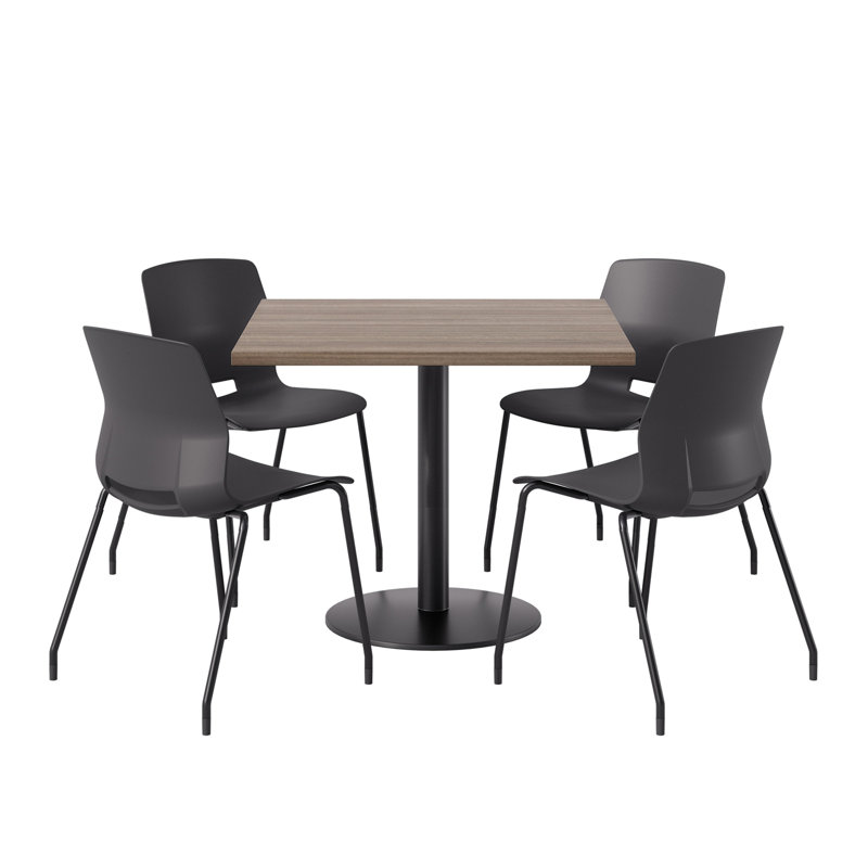 Ensemble repas pour 4 personnes à hauteur de bar, H 41 po x L 42 po x l 42 po, Teck studio, Noir