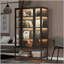 Grande vitrine 67,25 po en fer avec verre à 3 côtés et lumières DEL