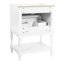 Meuble-lavabo de 24 po avec lavabo en céramique, tablette ouverte et 2 tiroirs, look de palais rétro, rangement pratique, finition évier ultrabrillant