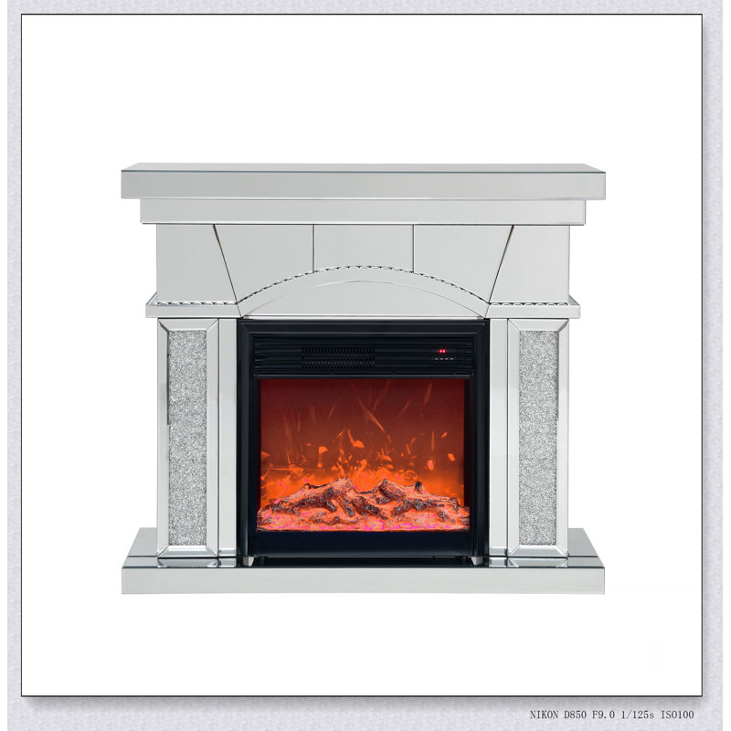 Dome door acrylic mirror fireplace cabinet, TV fireplace cabinet