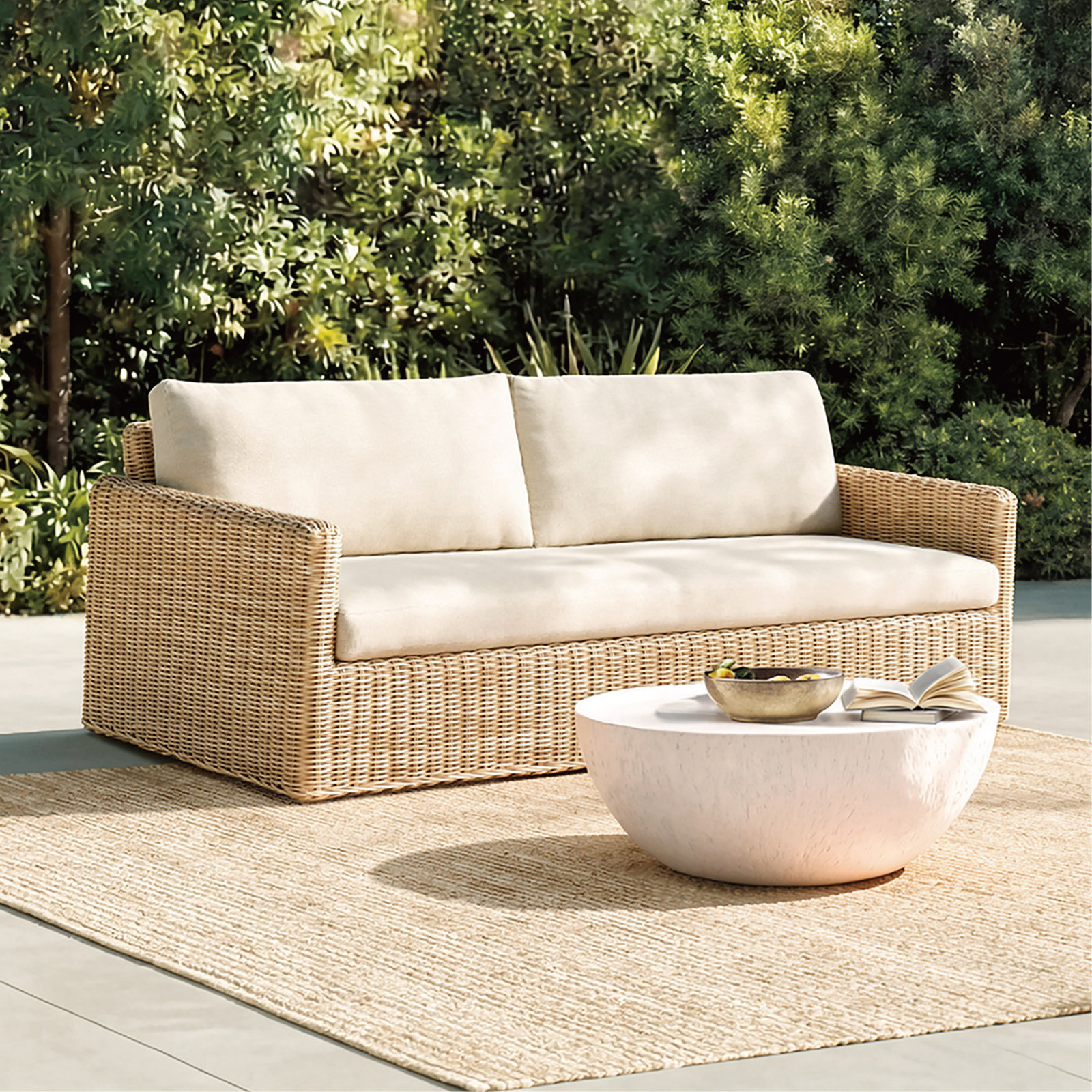 Abela 84" Wicker Outdoor Sofa