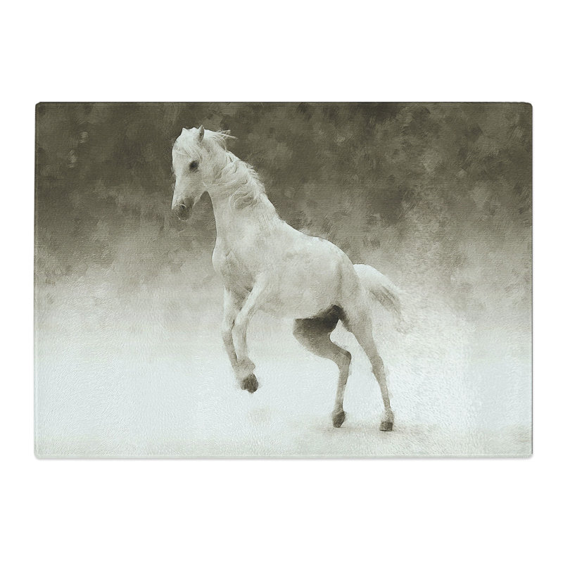 White Horse Vol.1 Painting Chopping Board, 0.4cm H x 28.5cm W x 39cm L