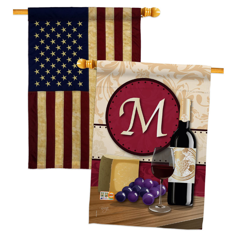 Drapeau de jardin vin en polyester 19 côtés x l 19 po Wine, M