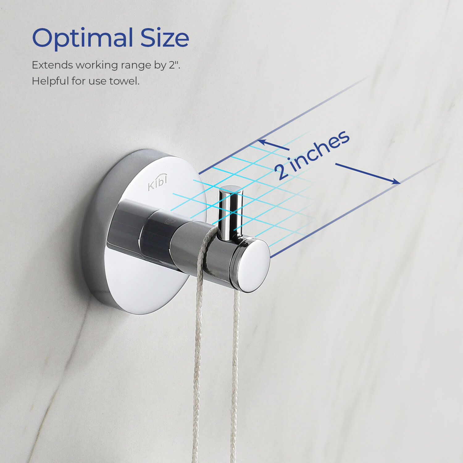 Circular Wall-Mounted Robe Hook, Chrome