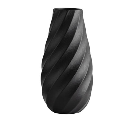 Ceramic Flower Vase: Textured Spiral Design, Modern Minimalist Decor for Home, Living Room, and Office