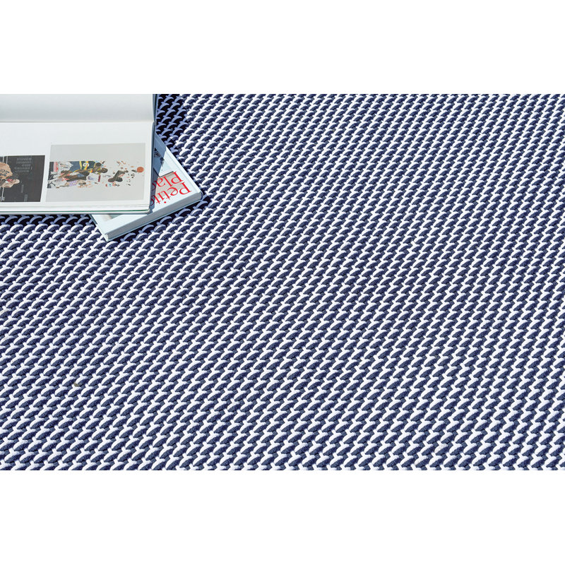 Harbor Rectangle Flatweave Polypropylene Indoor/Outdoor Area Rug, Rectangle 6' x 9', Blue/White