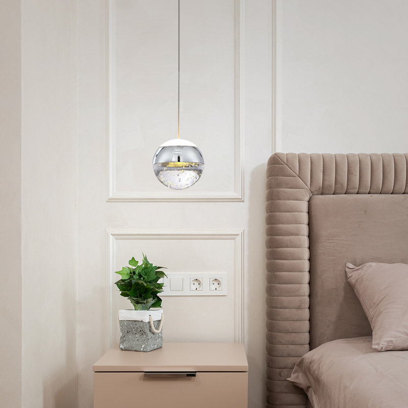Detrevion 1 - Light LED Single Pendant, Chrome