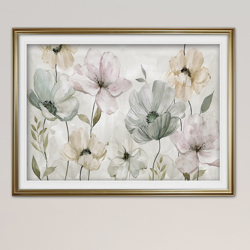 Ameelah Garden Greys - reproduction de cadre photo, Or, H 30 po x l 40 po x P 1,5 po