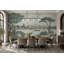 Papier peint mural vintage représentant un voilier au bord d'un lac, inspiré de l'architecture vintage.-679912552-679912557