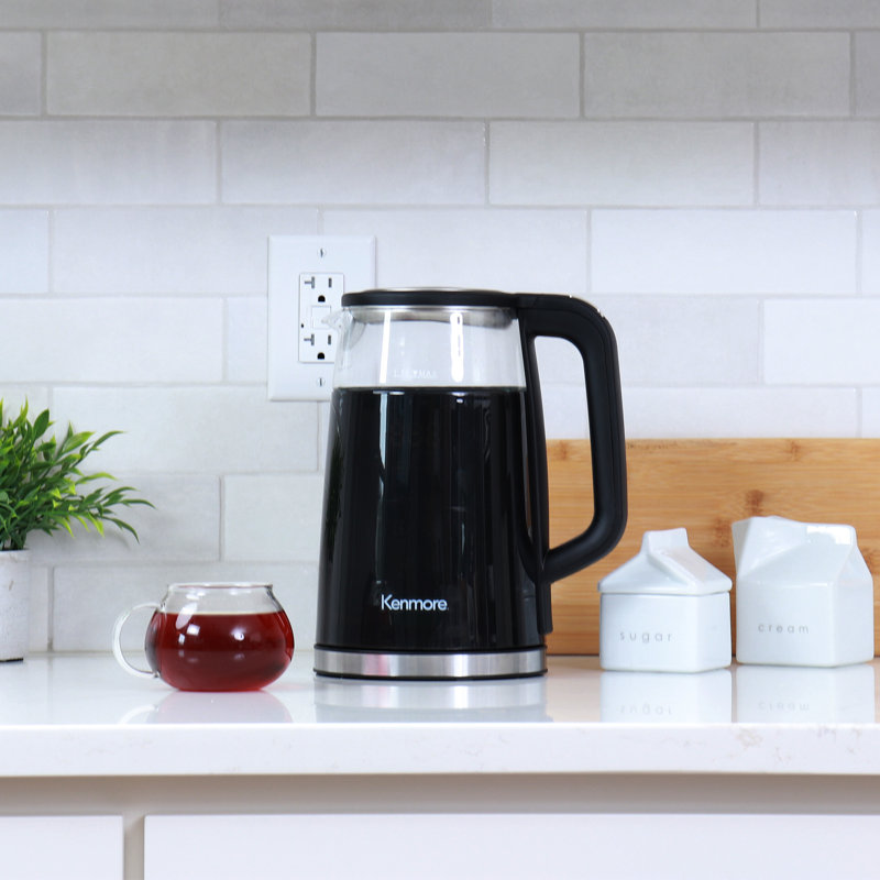 1.7L Glass Electric Kettle, Digital Temperature Control With 4 Pre-Sets, Black