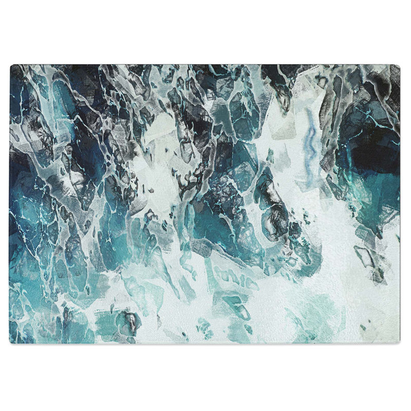 Tempered Glass Tempest in Abstract Chopping Board, 39 cm W x 28.5 cm L