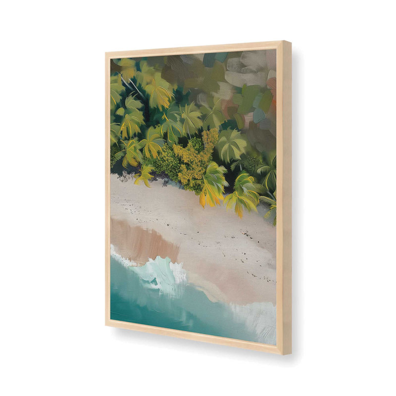 «Tide Beneath the Palms», reproduction encadrée, H 17 po x l 13 po, Érable brut