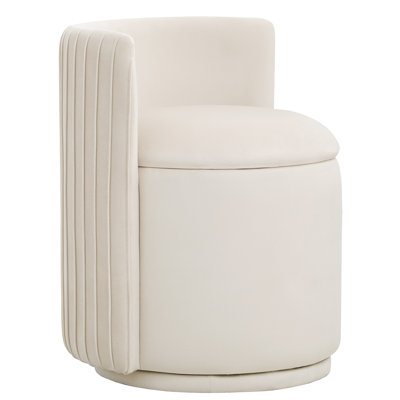 360 degree velvet swivel vanity chair With Storage