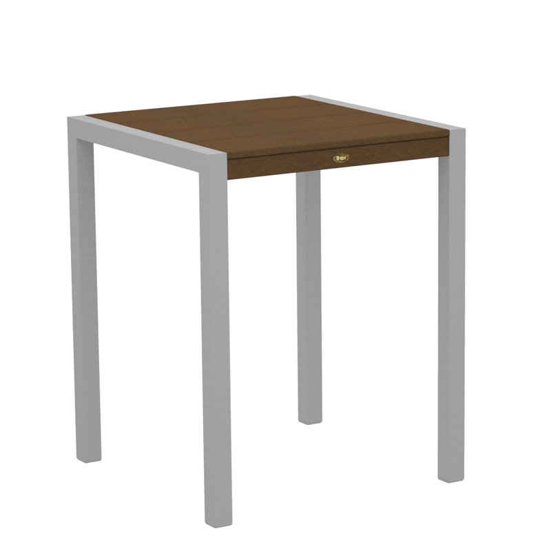 TREX Outdoors Surf City Counter Table, Textured Silver/Tree House, 30" x 30"