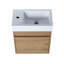 Meuble-lavabo mural 18 po, lavabo en résine, porte à fermeture en douceur, mobilier moderne, grand espace de rangement, imitation chêne 18 po avec lavabo et majestueux,-1493400612