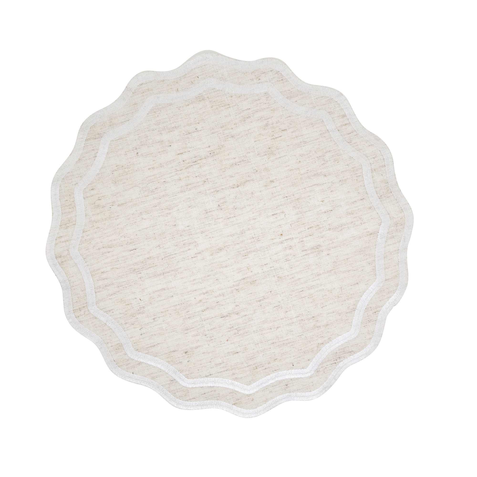 Eco Scallop Border Placemat (Set of 4), Tan