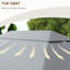 Auvent de remplacement pour pavillon de jardin 10 pi x 13 pi, gris, résistance, ventilation et drainage, remplacement extérieur gris 13 pi, protection, toit-2070035891-2070035888