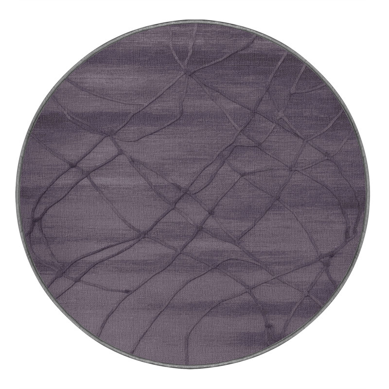 Tapis mauve lavable à la machine, Rond 7 pi