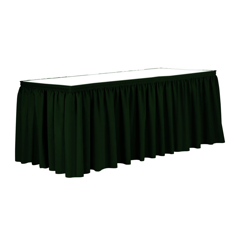 Ultimate Textile 7 Ft. Shirred Pleat Polyester Table Skirt - 42" Bar Height, Cobalt Blue, Forest, 36" L x 252" D