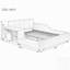 Lit tapissier en velours avec bureau de chevet et petit tabouret rond-811936896-811936902