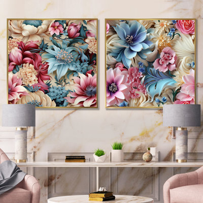 Faustine - Ensemble de salon mural floral 2 pièces