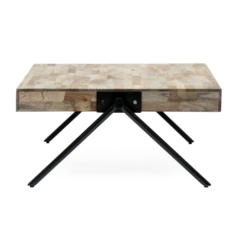 Table basse en bois de manguier gris industriel