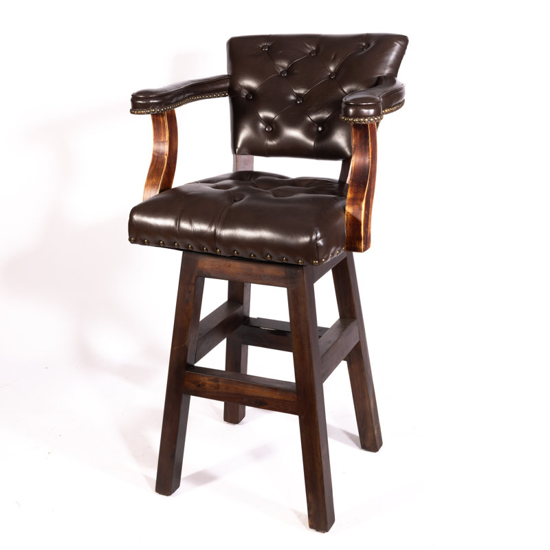 Tabouret de bar pivotant capitonné trophée brun 30 po, Brun, Tabouret de bar (siège d'une hauteur de 30 po)