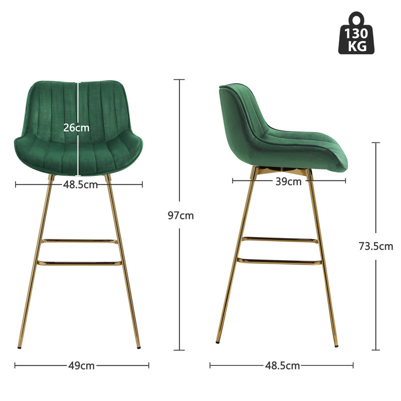Abingdon 73.5Cm Swivel Bar Stool, Green