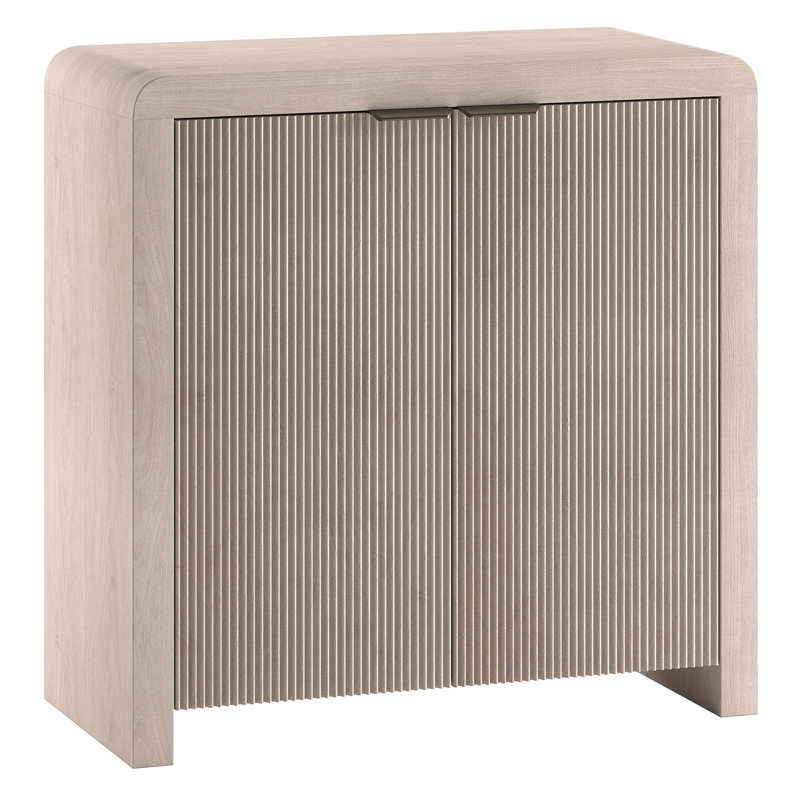 Preston 32" Wide Rectangular Fluted Accent Cabinet in Alder White, Alder White