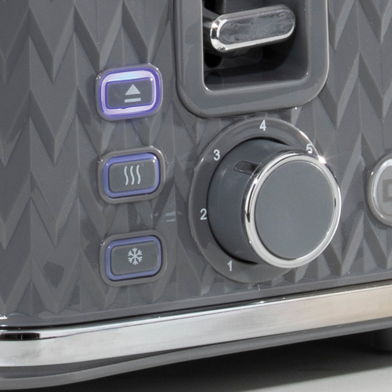 Argyle Grey Kettle & 4-Slice Toaster Set, Grey