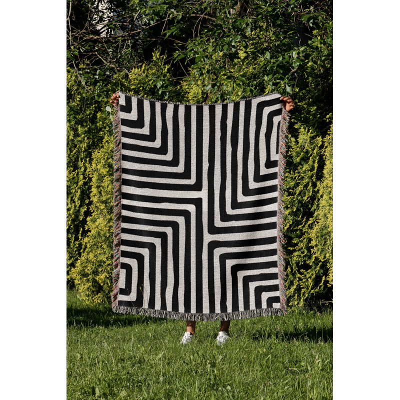 Jeté en coton Waren, 50 x 70, Noir