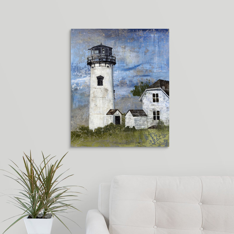 « phare radiobalise i », peinture sur toile, Toile tendue, H 24 po x l 20 po x p 1,25 po