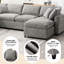 Canapé-lit en chenille, 6 places, confortable, coussin en éponge gris-1635779890