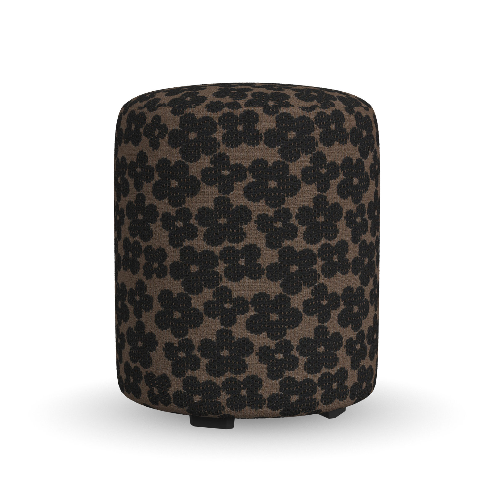 Birchbrook Upholstered Ottoman, Black/Brown Polypropylene/Olefin
