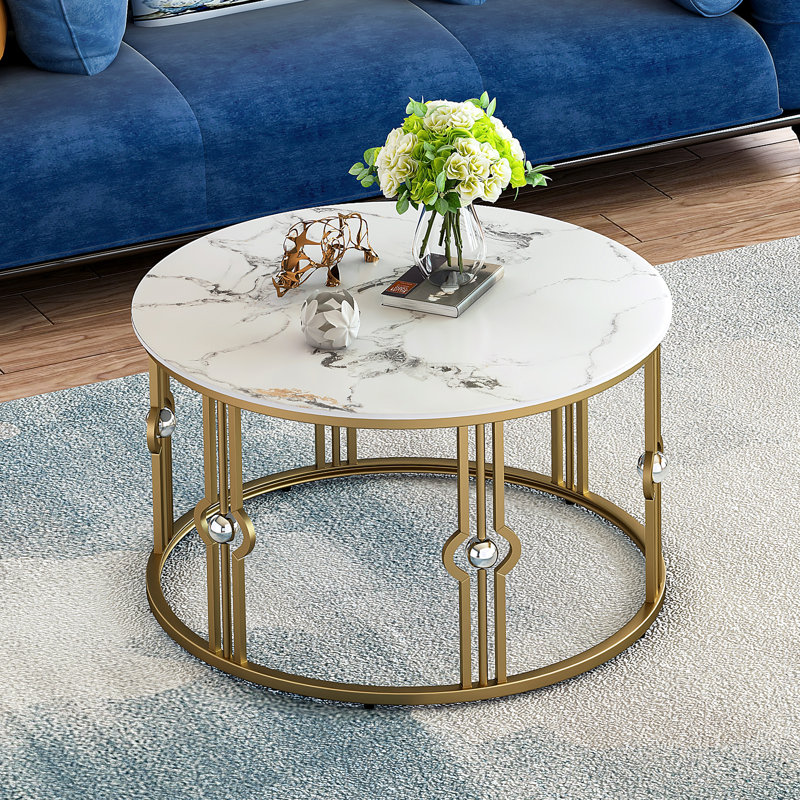 Table basse ronde en marbre pour le salon