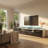 Aghancrossy 76.3" Modern TV Stand with LED Lighting, High Gloss Finish, Media Storage-1795598153