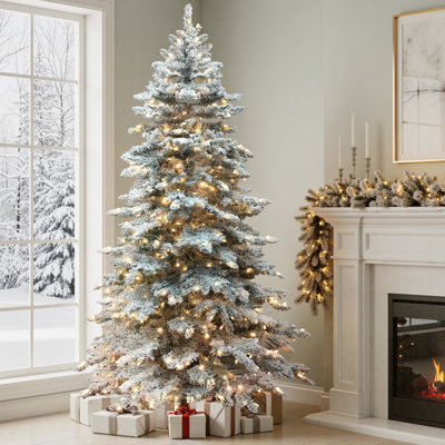 Sapin de Noël givré pré-éclairé