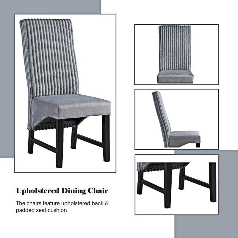 Chaise d'appoint rembourrée (ensemble de 2)