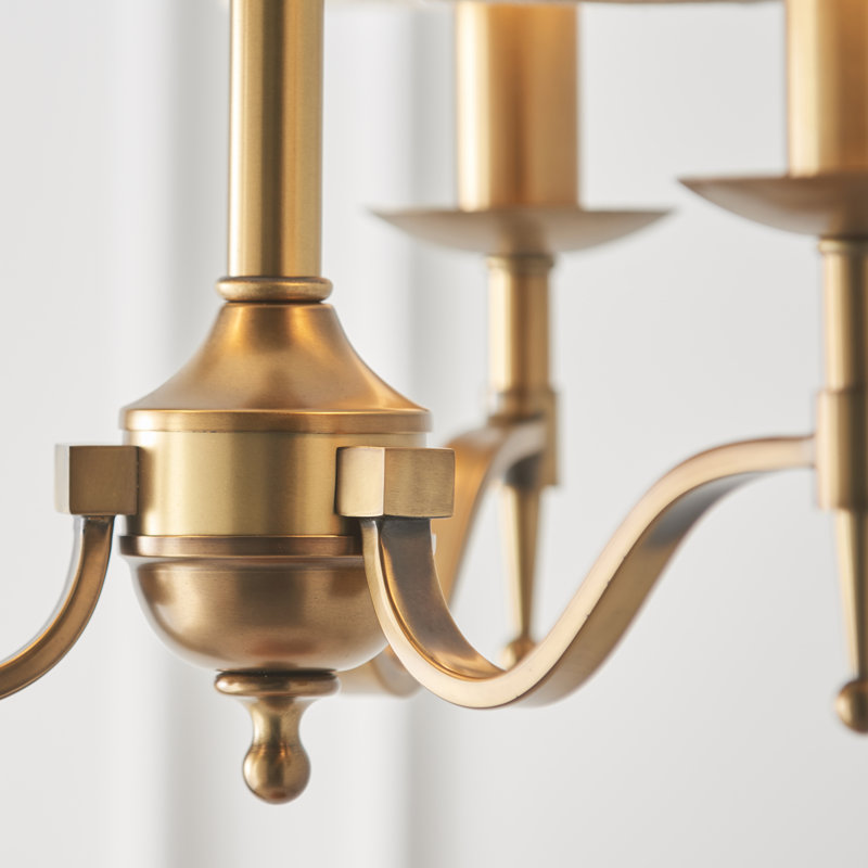 Emperador 3 - Light Shaded Chandelier, Beige, Brass