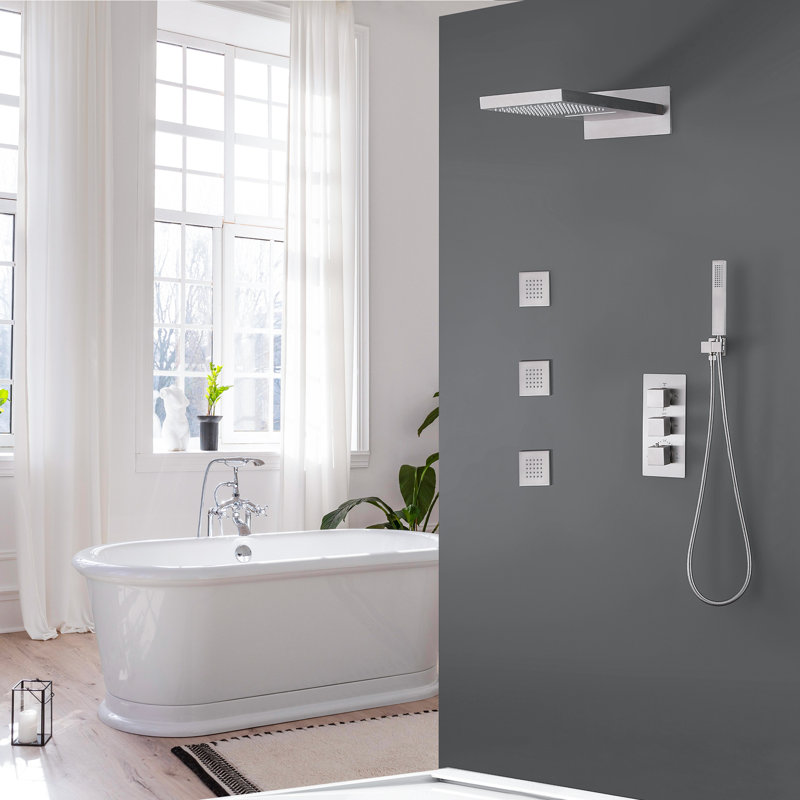 Bojet All-In-One Kit with Rough in-Valve, Brushed Nickel